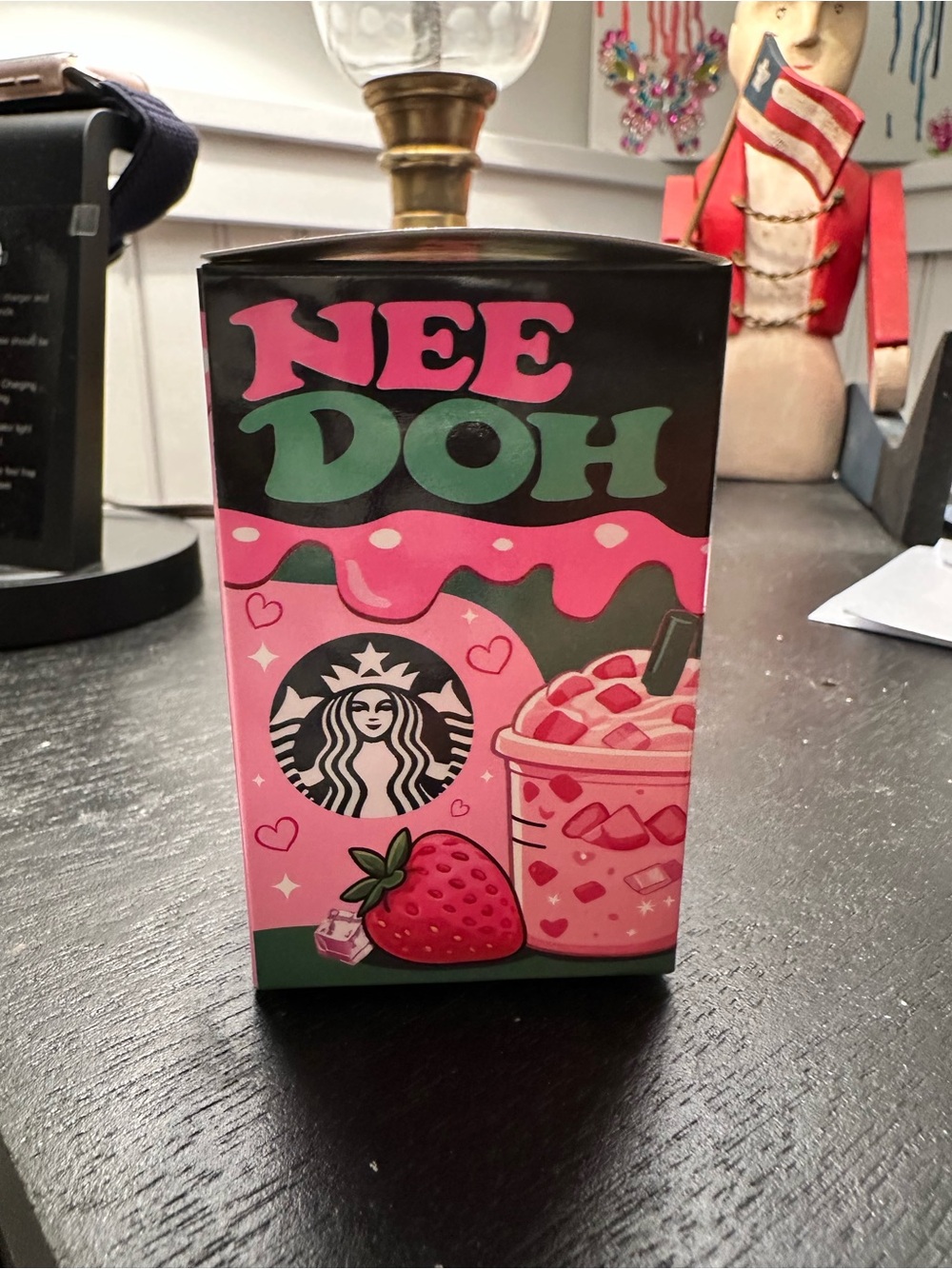 Starbucks Pink & Green Nee Doh Strawberry Stress Squeeze